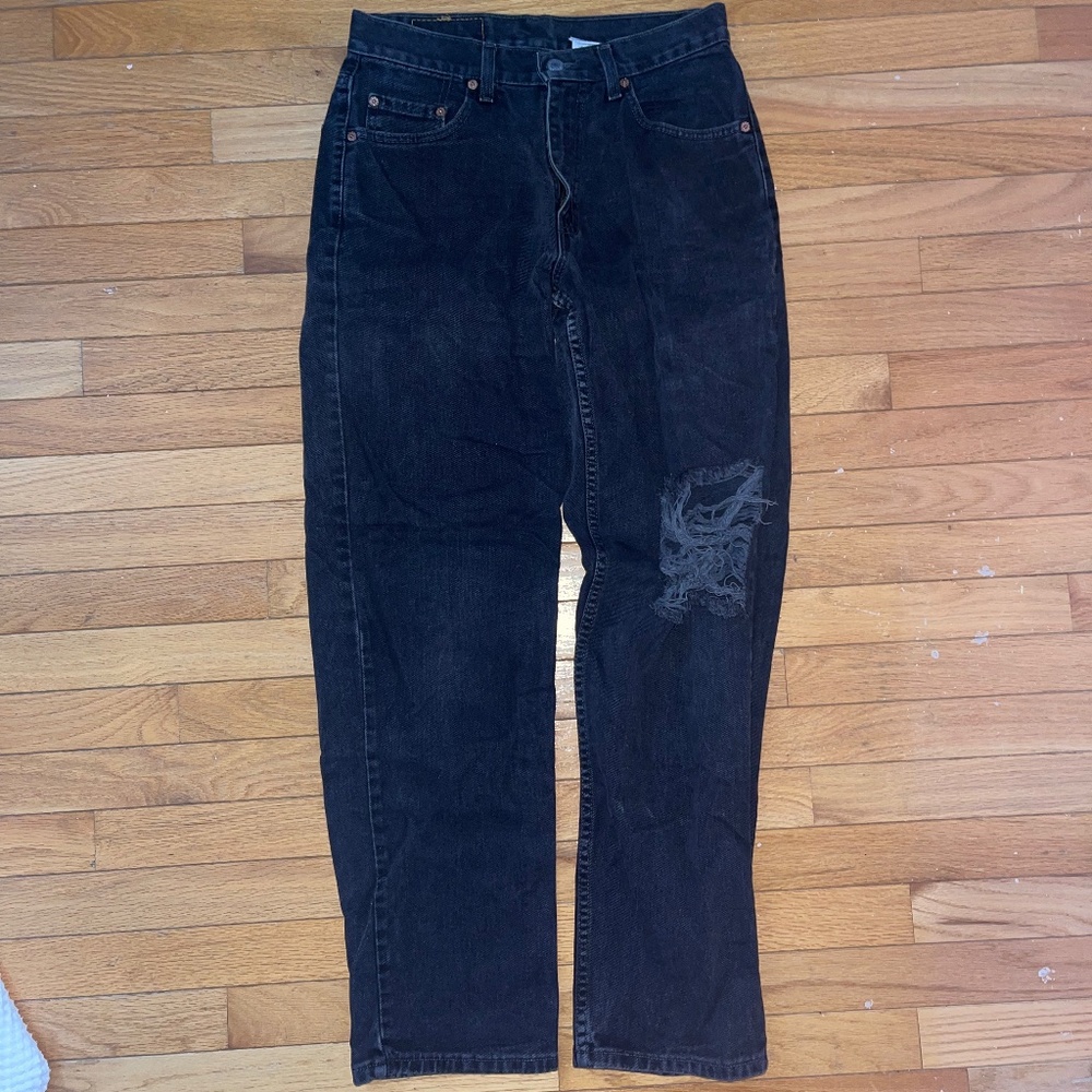 Levi's 550 Relaxed Fit Ripped Jeans, W30 L32, Denim, Straight Leg